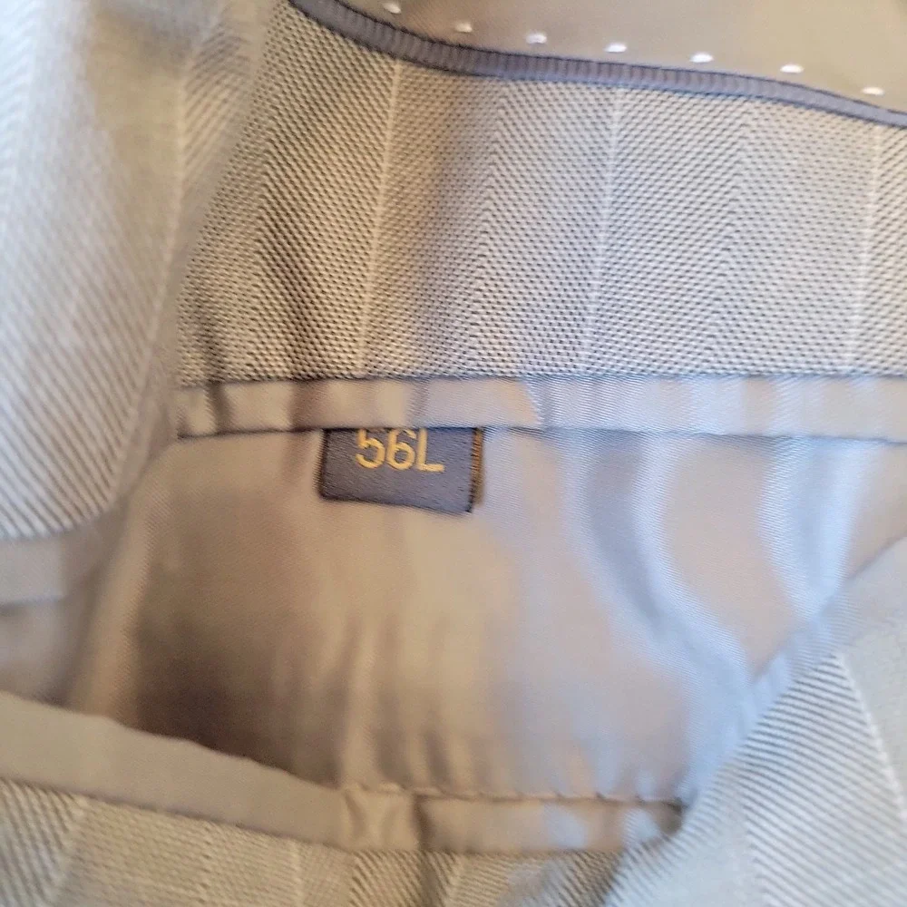 NWT Zandello Jacket Men's 56L Gray Pinstripe Blazer Sport Coat & Vest 5 Button